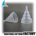 Customized folding silicone menstrual cup sizes